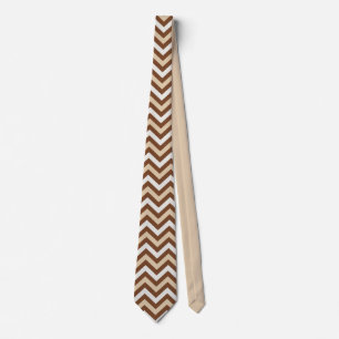 Cravate Chevron marron et beige