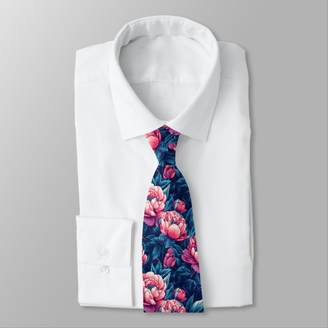Cravate Chic Christmas Gift For Men Peonies (Attaché)