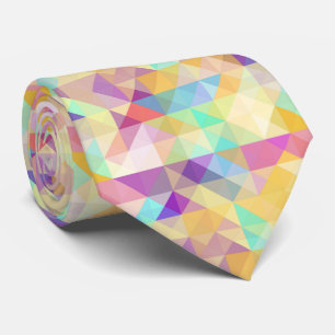 Cravate Chic coloré Funky Retro Triangles Mosaic Motif