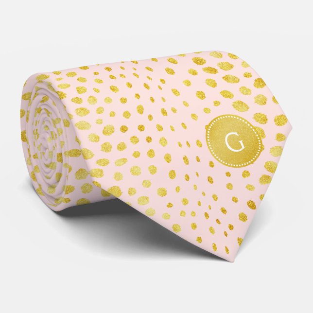 Cravate Chic faux or scintillant guépard imprimé monogramm (Roulé)