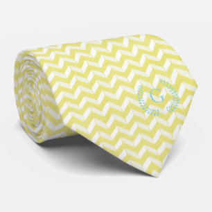 Cravate Chic Pastel Yellow Teal Chevron Custom