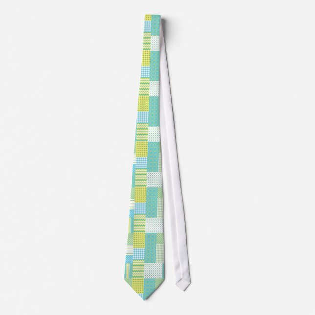 Cravate Chic Unisex : Daffodiles, Faux-Patchwork (Devant)