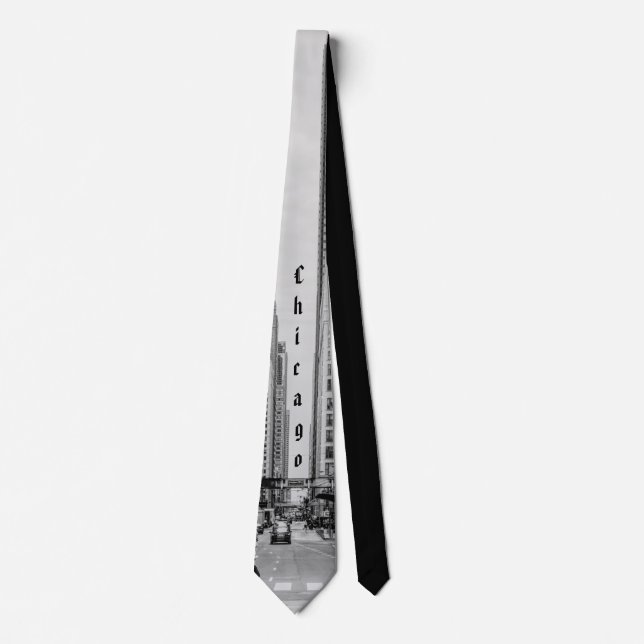Cravate Chicago Madison Street Tie en nuances de gris (Devant)