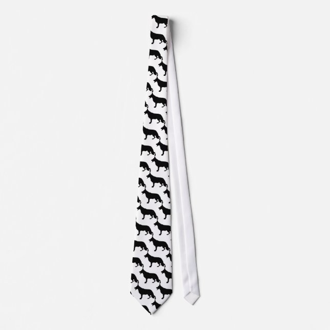 Cravate Chien berger allemand noir (Devant)