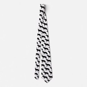 Cravate Chien berger allemand noir et blanc