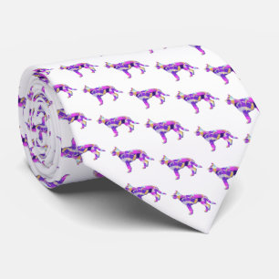 Cravate Chien berger allemand Silhouette Purple Blanc Cou