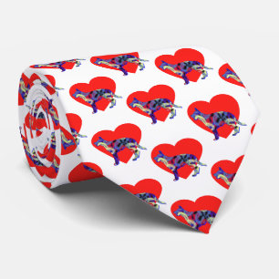 Cravate Chien berger allemand Valentine Day Coeur Cou blan