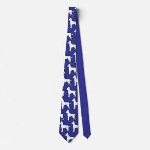Cravate Chien Blanc Deep Blue 