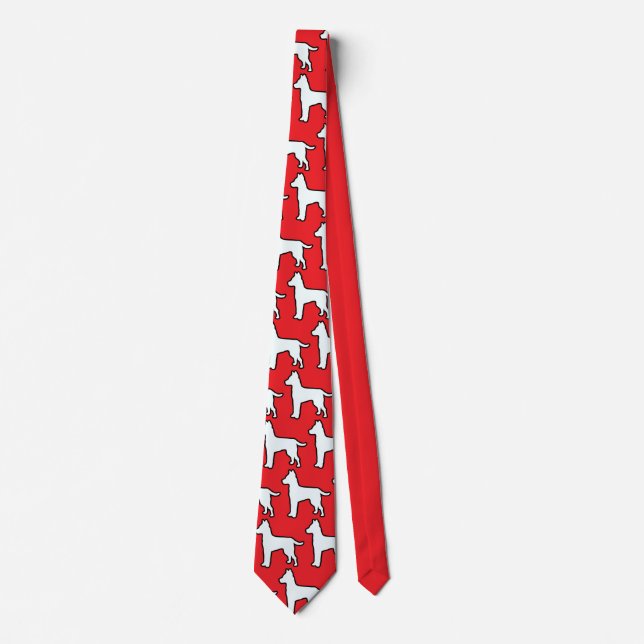 Cravate Chien Blanc Rouge  (Devant)