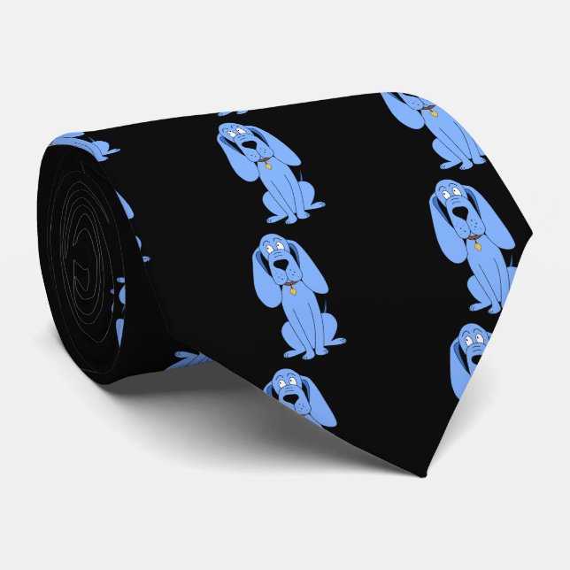 Cravate Chien bleu. Hound. (Roulé)