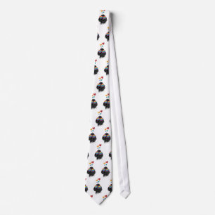 Cravate Chien Caniche avec coeurs Saint-Valentin