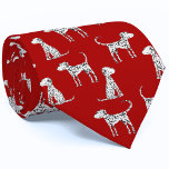 Cravate Chien dalmate rouge<br><div class="desc">Motif de chien dalmate mignon sur un arrière - plan rouge. Art original de Nic Squirrell. Parfait pour les amoureux des animaux et les vétérinaires.</div>