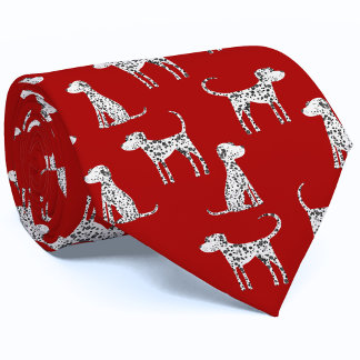 Cravate Chien dalmate rouge