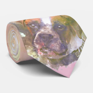 Cravate Chien de boîte d'aquarelle