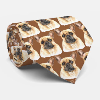 Cravate Chien de taureau français Brown