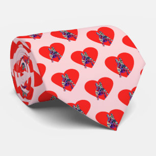 Cravate Chien de taureau français Silhouette Valentines Jo