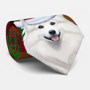 Cravate Chien de vacances américain Eskimo Plaid Noël