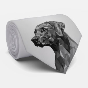 Cravate Chien géométrique gris