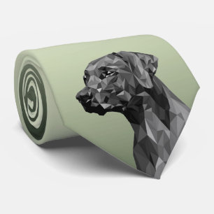 Cravate Chien géométrique gris vert