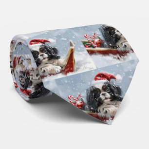 Cravate Chien Japonais Chin Noël Fête