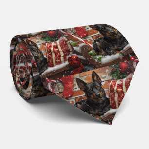 Cravate Chien Kelpie Australien Noël Festif