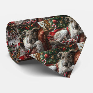 Cravate Chien Lévrier de Noël Festif