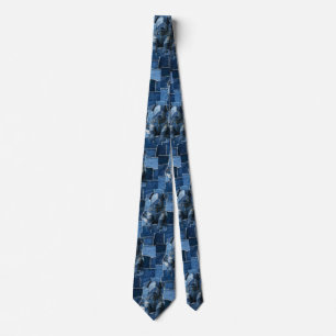 Cravate Chien Patchwork Art Denim