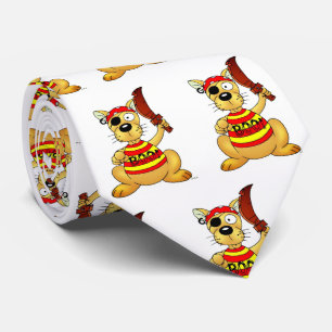 Cravate Chien pirate drôle avec épée jouet