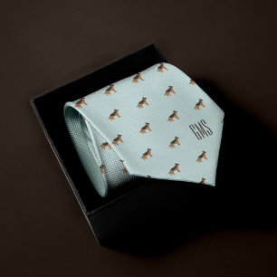 Cravate Chiens bergers allemands Motif Monogramme