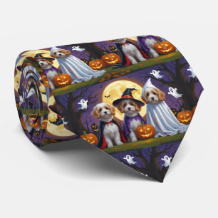 Cravate Chiens de Coton De Tulear Citrouille Halloween Fun
