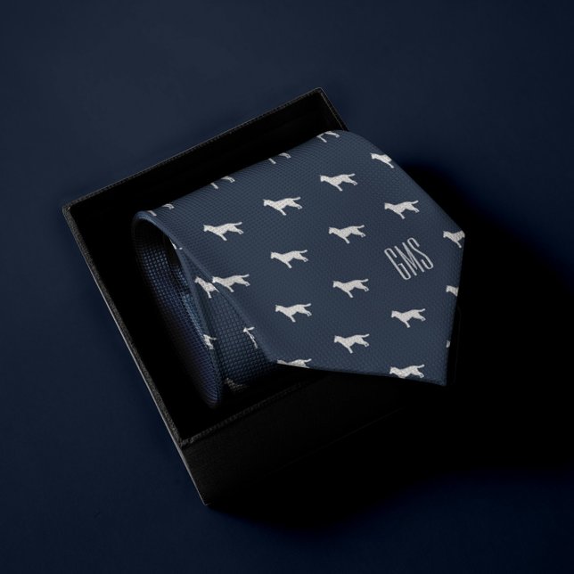 Cravate Chiens de Sibérie Husky Motif Monogrammé (Créateur téléchargé)