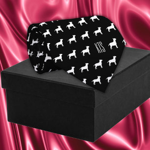 Cravate Chiens de taureau Motif Monogramme Vétérinaire