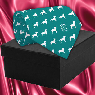 Cravate Chiens de taureau Motif Monogramme Vétérinaire