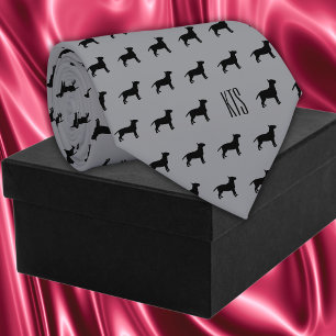 Cravate Chiens de taureau Motif Monogramme Vétérinaire