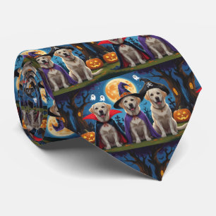 Cravate Chiens du Labrador Citrouille Halloween Funny