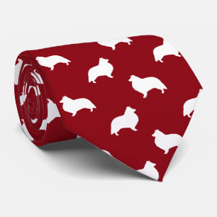 Cravate Chiens Shetland Sheepdog Silhouettes Motif Sheltie