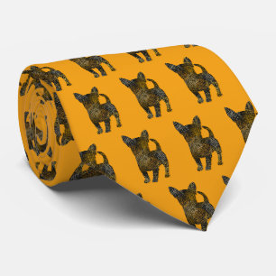 Cravate Chihuahua Chien Silhouette Halloween Cou orange