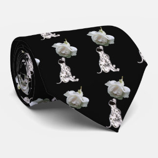 Cravate Chiot dalmate Et Animal Rose Blanc