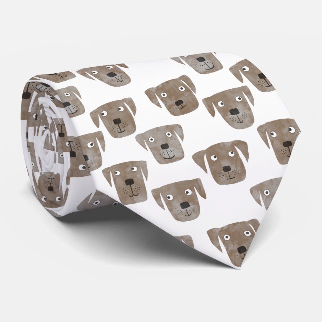 Cravate Chocolat Labrador Retriever Chien Cute Motif (Roulé)