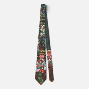 Cravate Chœur d'enfants chantant Noël vintage dans une égl