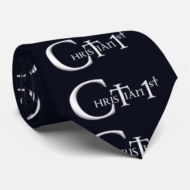 Cravate Christian 1er. Bleu Marine (Roulé)