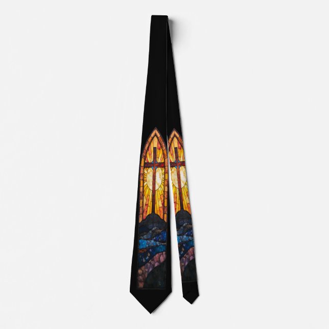 Cravate Christian Stained-Glass Cross Tie (Devant)
