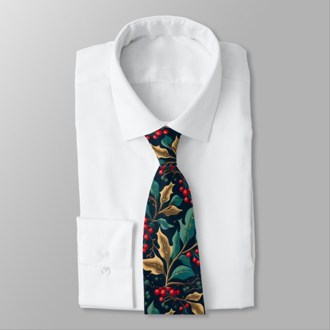 Cravate Christmas Holly (Attaché)