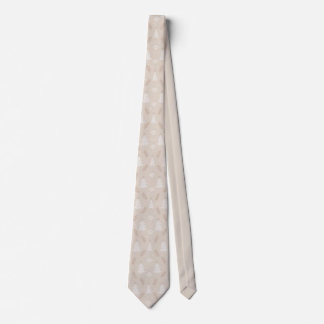 Cravate "Christmas Tree Subtle Blush Tone on Tone" (Devant)
