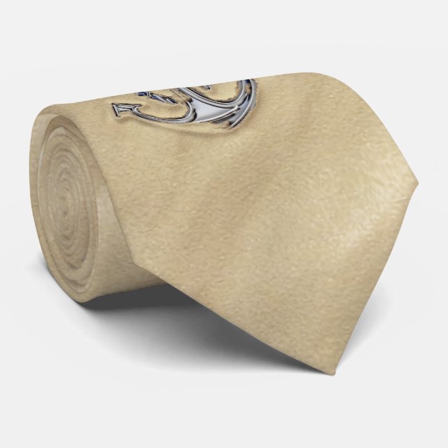 Cravate Chrome comme Ancre de corde dans le sable (Roulé)
