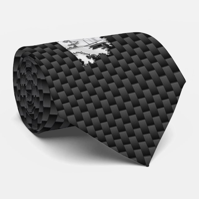 Cravate Chrome comme Lighthouse sur Carbon Fiber impressio (Roulé)