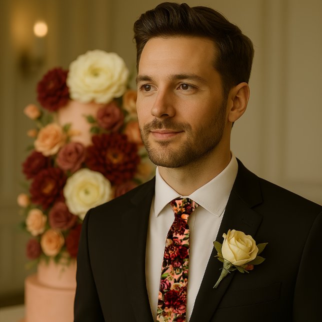 Cravate Chrysanthème romantique sur Gossamer Pink (Créateur téléchargé)