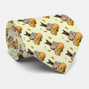 Cravate Chute berger allemand chien (tan noir) Citrouille