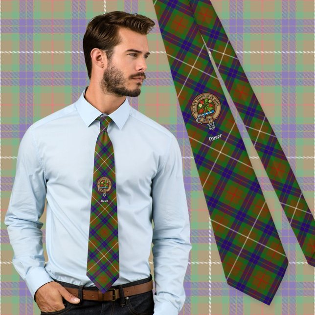 Cravate Cimier du clan Fraser sur tartan de chasse (Créateur téléchargé)