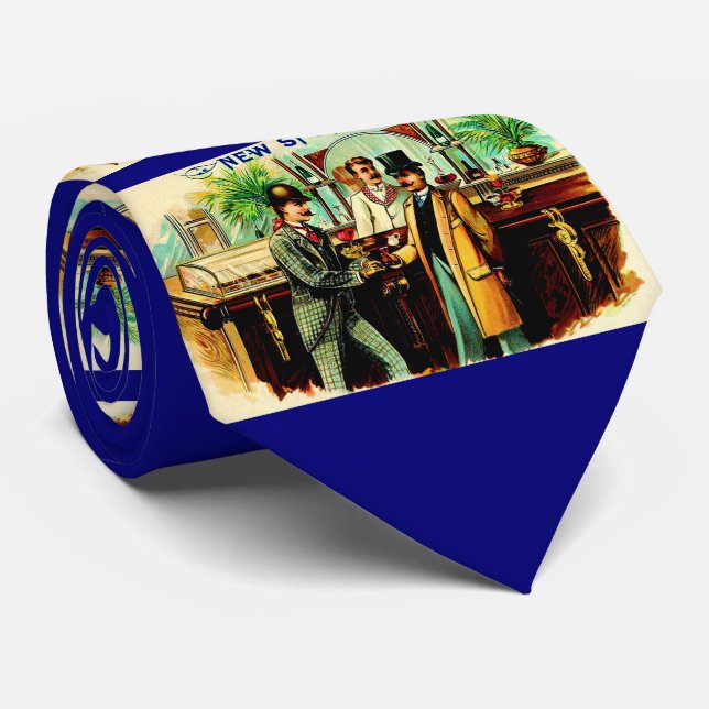 Cravate circa 1900 New Sports boîte à cigares imprimé étiq (Roulé)